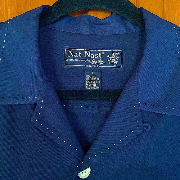 GUITAR EMBROIDERED 100% SILK LIMITED EDITION BUTTON DOWN~LANSKY BROS/NAT NAST-LG - Picture 2 of 11